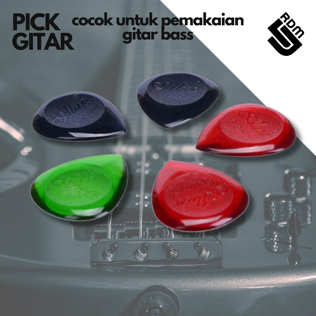 pick gitar dan bass alice ukuran 1, 2, dan 3 mm