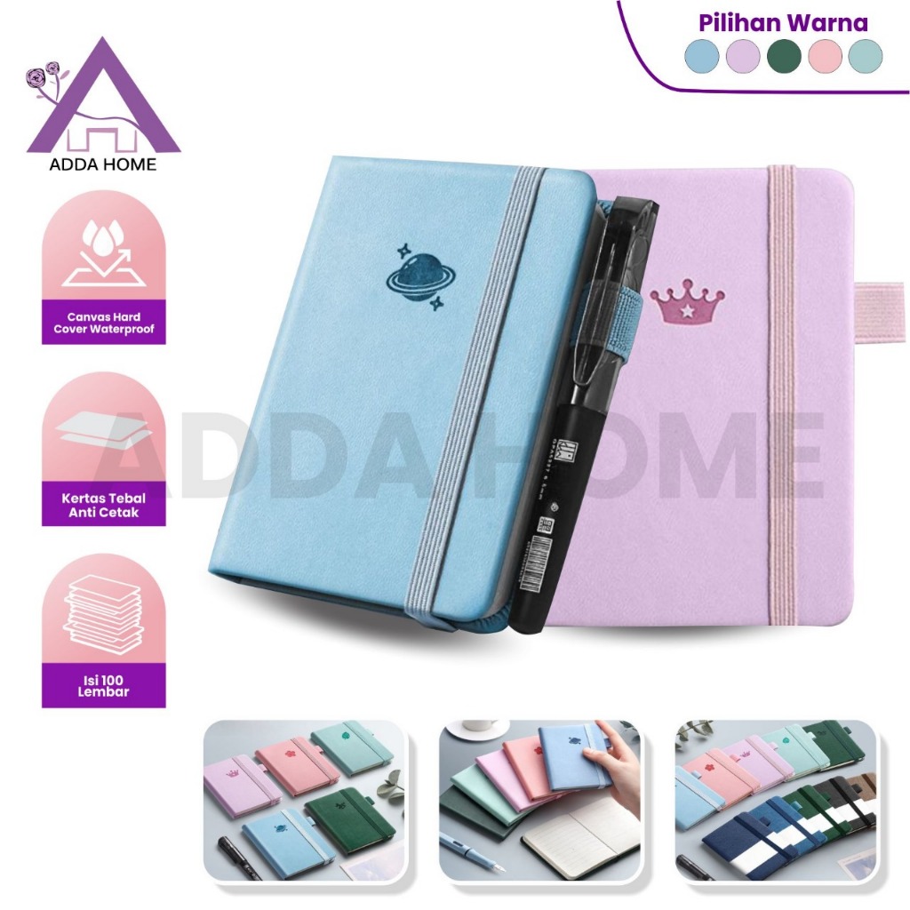 

Notebook Buku Tulis Catatan Kecil Canvas Hard Cover Waterproof 100 Lembar