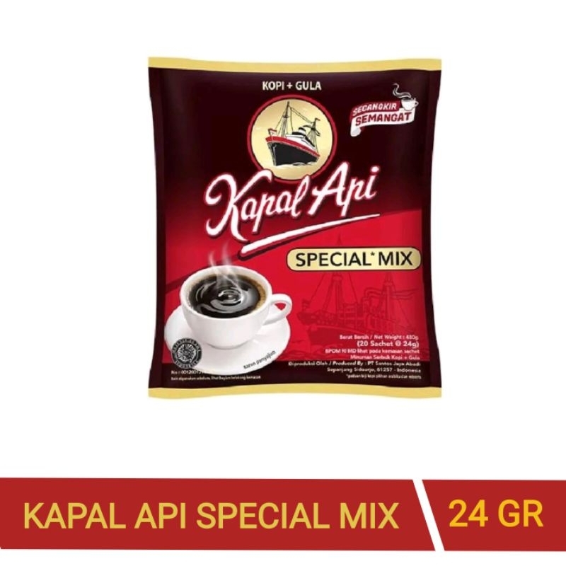 

Kapal Api Special Mix 23gr (1 Sachet) - Kopi Hitam Special Mix Gula