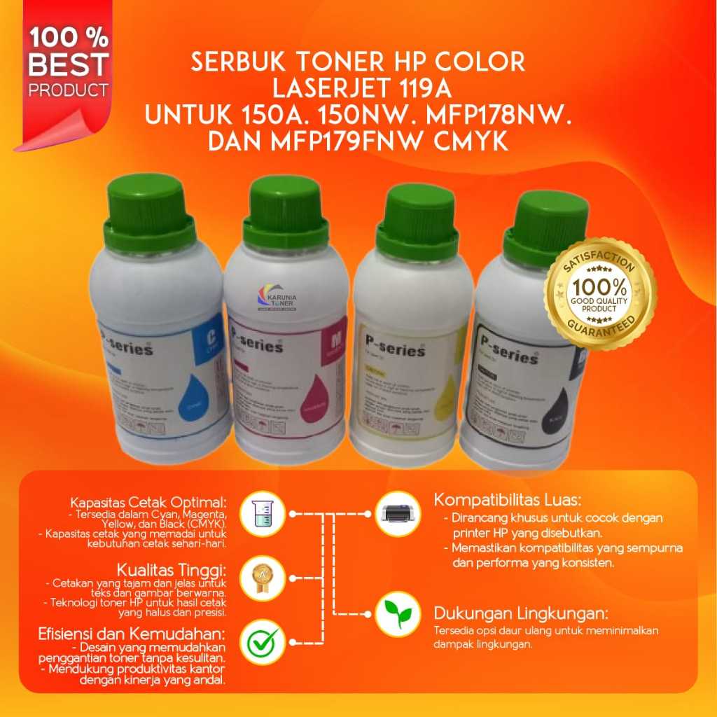 Serbuk Toner HP Color Laserjet 119A 150a 150nw MFP178nw MFP179fnw 1 SET 45 GRAM