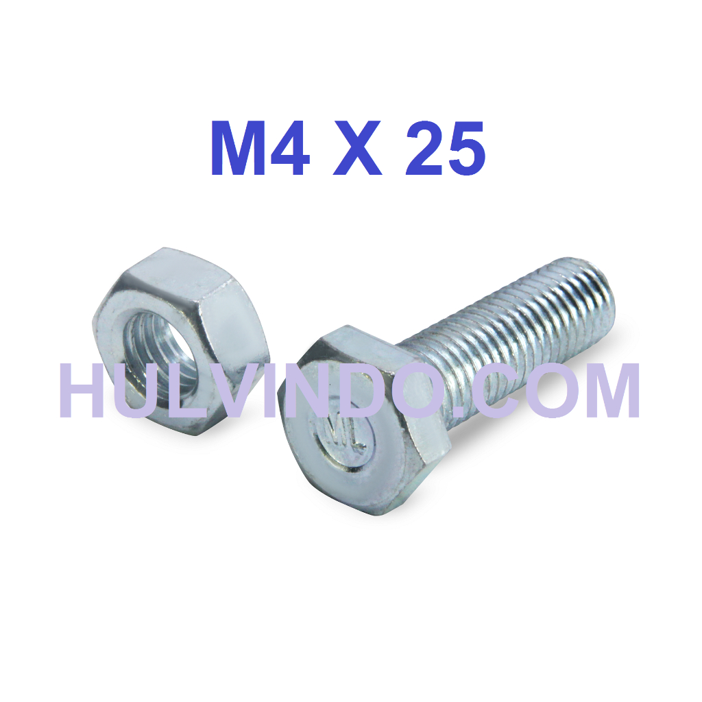 BAUT MUR HEX PUTIH M4 X 25