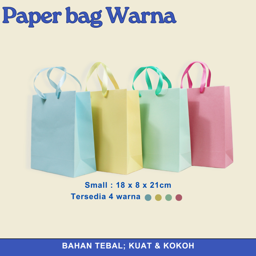 

Paper Bag/ Paper Bag Warna ukuran 18 x 8 x 21CM