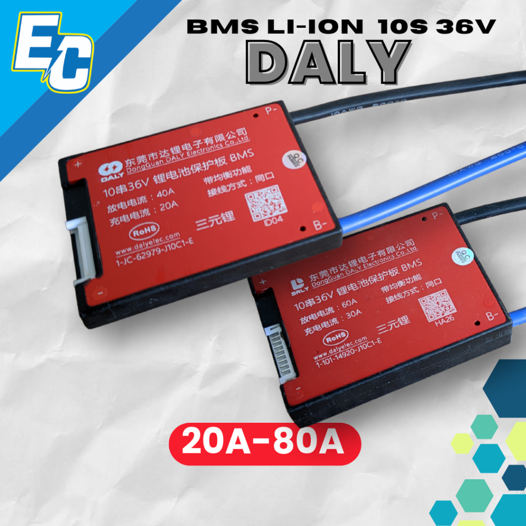 DALY BMS 10S 36V Li-ion 20A, 30A, 40A, 50A, 60A, 80A