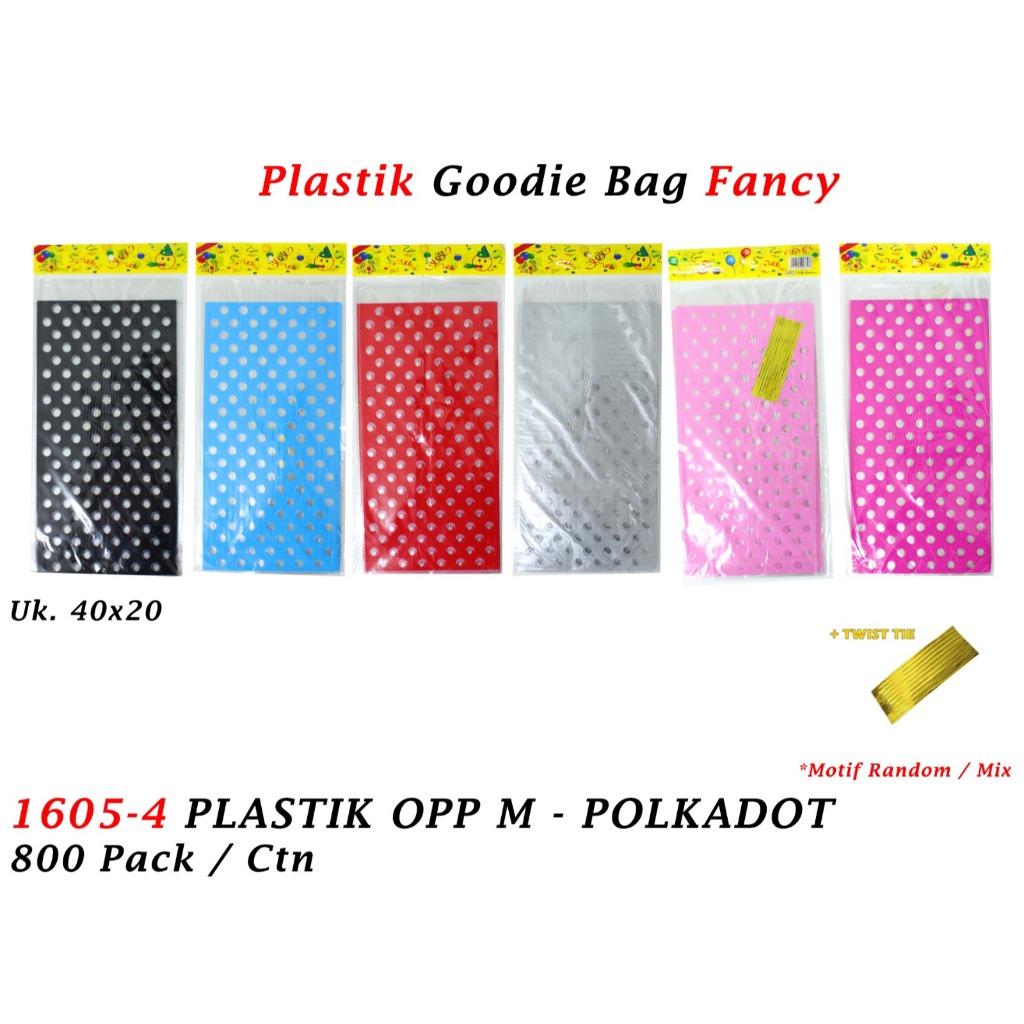

Rmdodo - Plastik Snack Ulang Tahun [1 Pack - 10 Lembar] / Plastik OPP M Goodie Bag Fancy 40 x 20