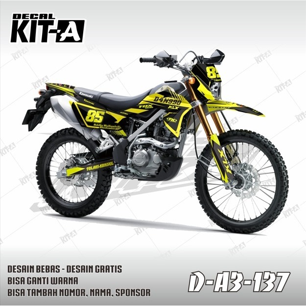 Decal Stiker Klx Bf 150 Kuning Hitam Dekal Striping Sticker New Klx  Bf Extreme 2018 A3-137