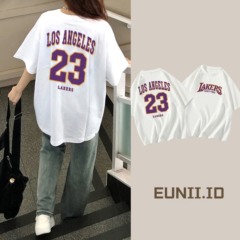 EUNII T-shirt Lengan Pendek Wanita | Pakaian Jersey bola basket No. 23    | Korean Style/Kaos Atasan