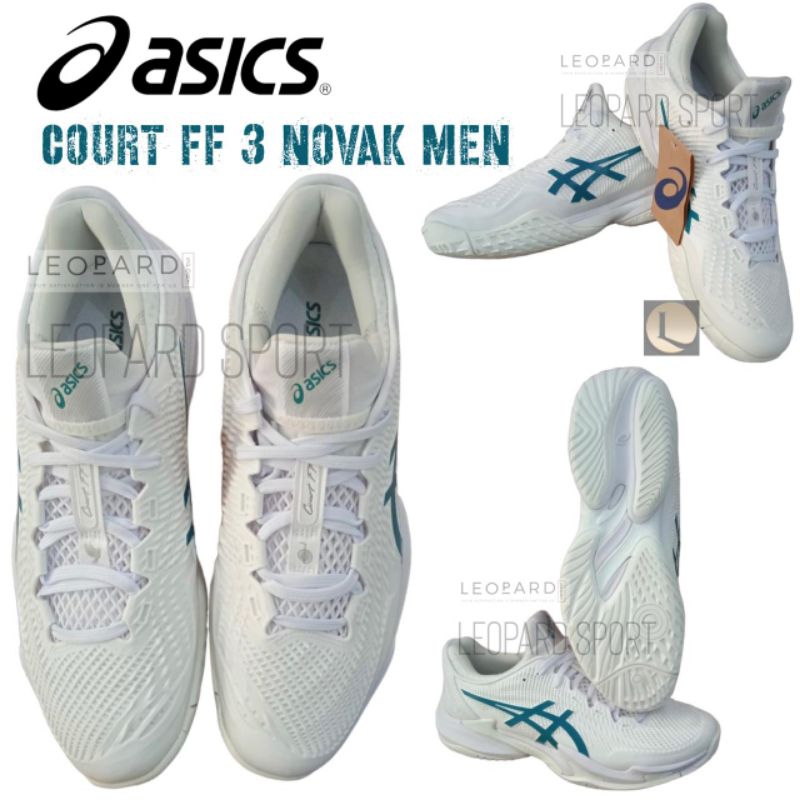 Sepatu Tenis ASICS COURT FF 3 NOVAK Men White / Pitch Green