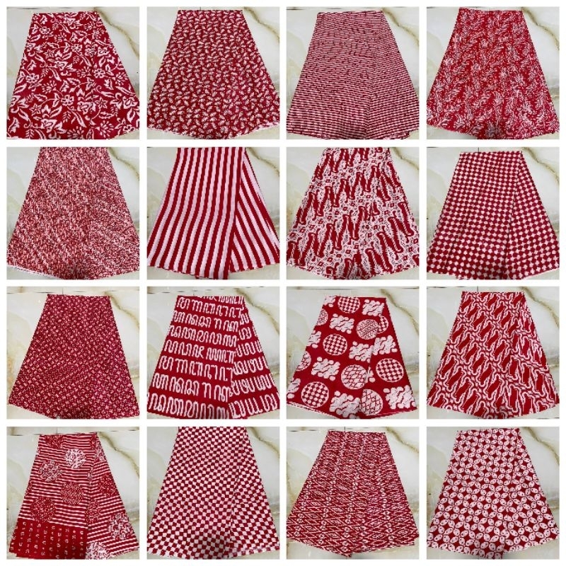 Kain Batik Merah Putih Jarik Kebaya Kode 1814 Couple Katun Printing Sogan Lawasan Seragam Bridesmaid