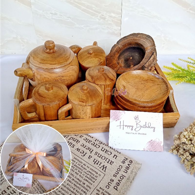 

L-AYUCRAFT Hampers teko premium kayu jati (free kartu ucapan)