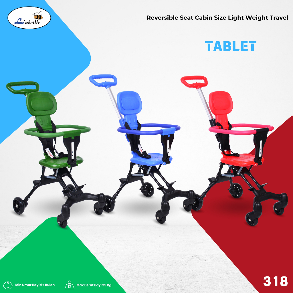 Makassar - Labeille 318 Stroller Tablet Reversible Cabin Size Kereta Dorong Bayi