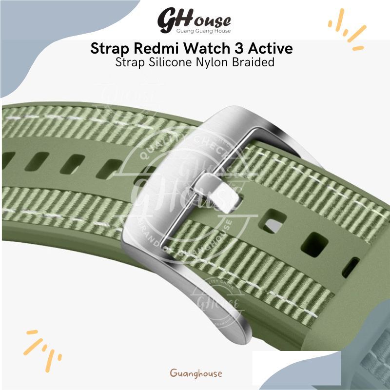 AM Strap Redmi Watch 3 Active Silicone Nylon Braided Tali Xiaomi Redmi Watch 3 Active Strap Bahan