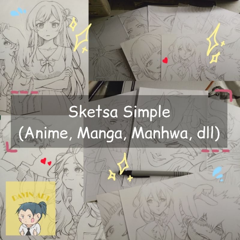 Sketsa gambar Anime A5 dan A4