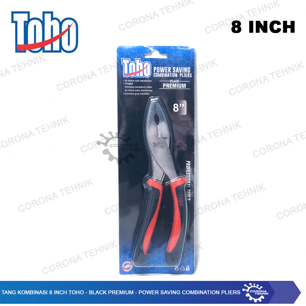Power Saving Combination Pliers - Tang Kombinasi 8 Inch Toho - Black Premium