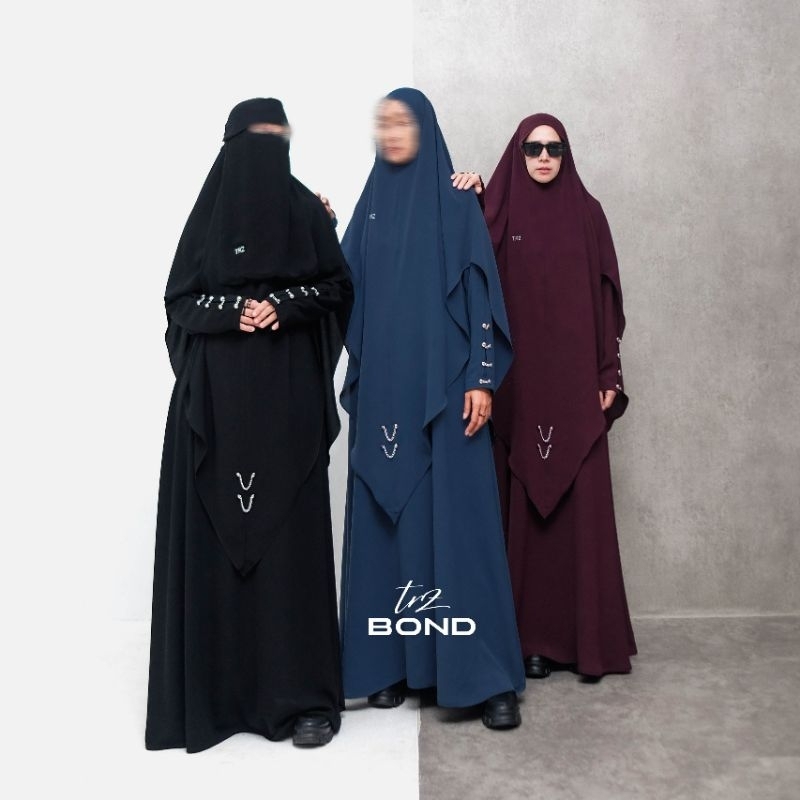 TRZ - Bond Set Gamis Khimar - Connection Series - Dress Muslimah - Set Baju Muslim