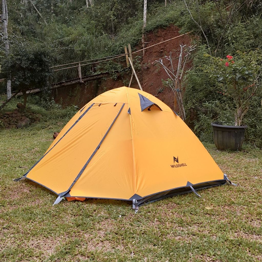 TENDA CAMPING FAMILY KAPASITAS 2 ORANG NAVAGEO 2 ALUMUNIUM ALLOY PU 3000MM WATERPROF DOUBLE LAYER FR
