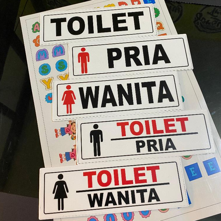 TULISAN ACRYLIC TOILET PRIA DAN WANITA UK 25X8CM MURAH