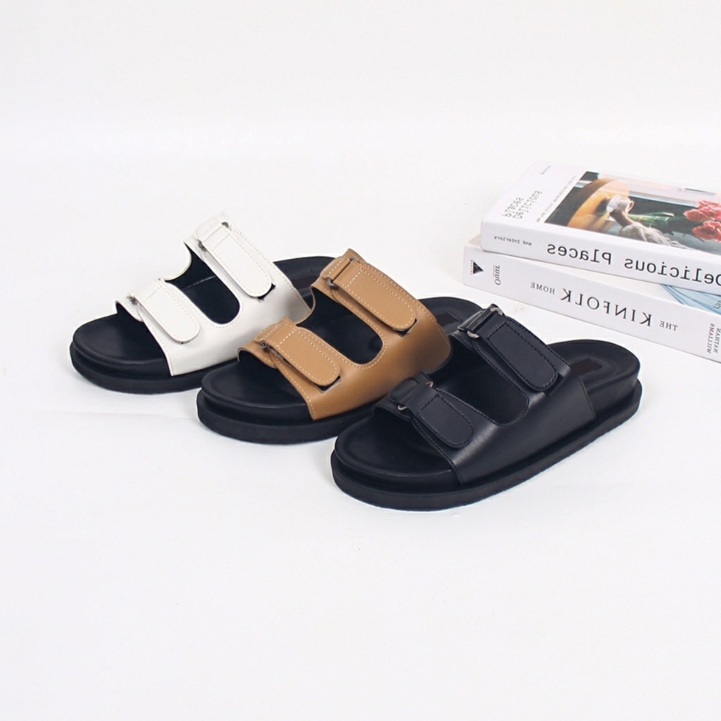 KAIA - CRAZY DEAL 678HERMES ORAN EPSOM LEATHER SANDAL FLAT PLATFORM 601-56 WITH PREMIUM WITH PAPERBA