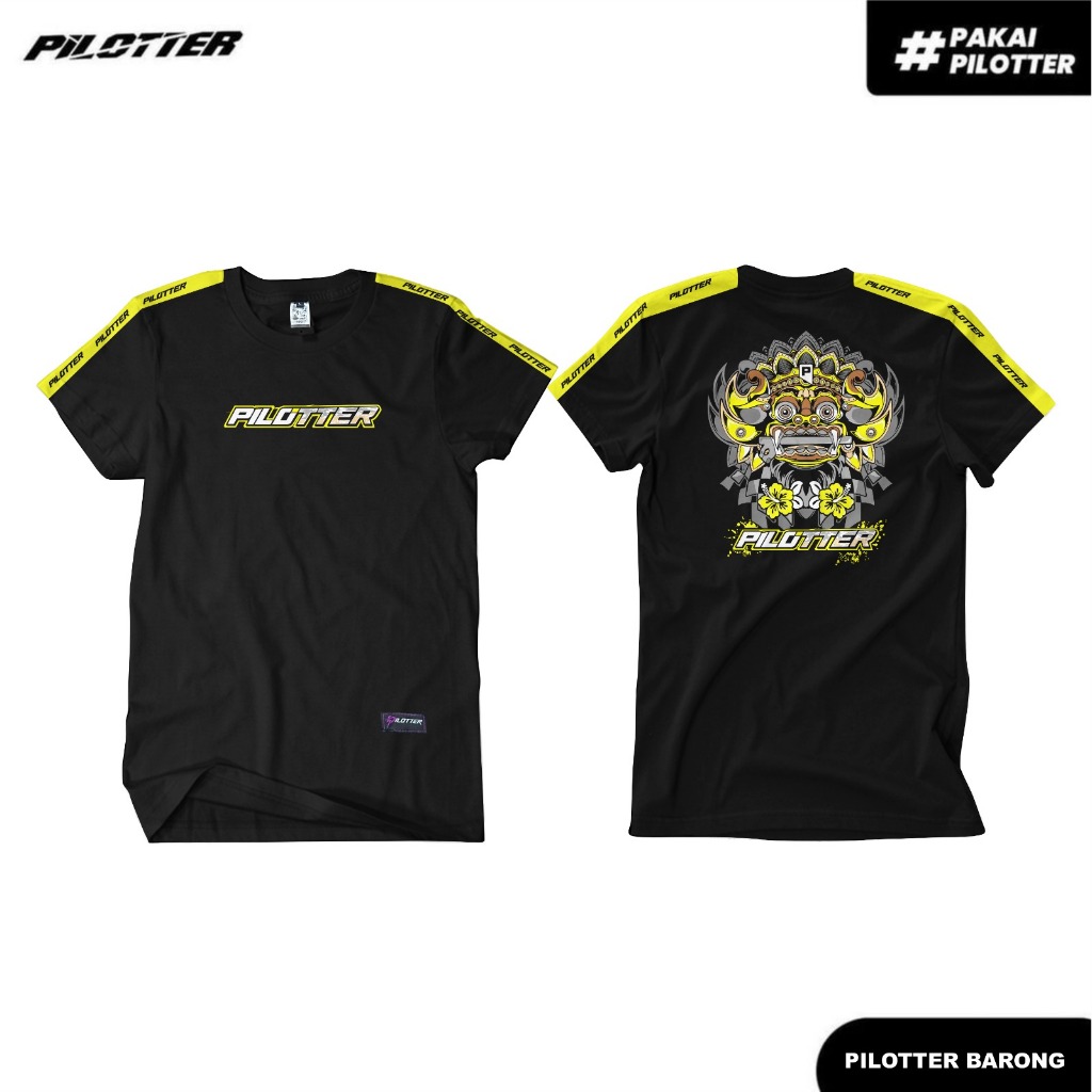 KAOS PILOTTER BARONG KUNING ORIGINAL FREE STIKER KAOS BRAND PILOTTER KAOS PILOTER ORIGINAL