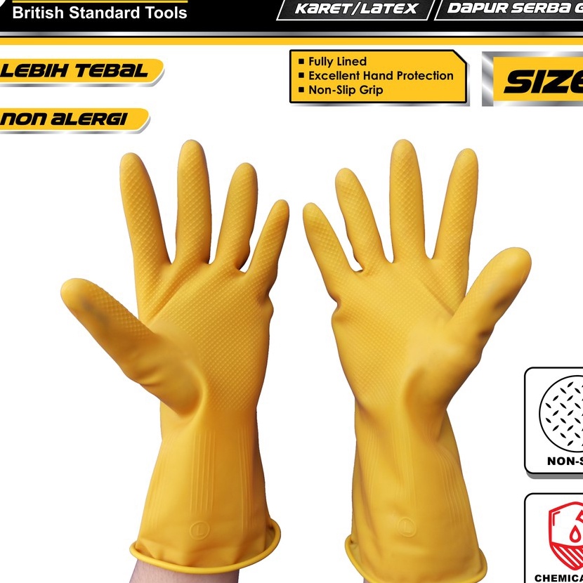 Terbatas Sherlock Sarung Tangan Karet Industrial Grade Premium Latex size L 85 gram