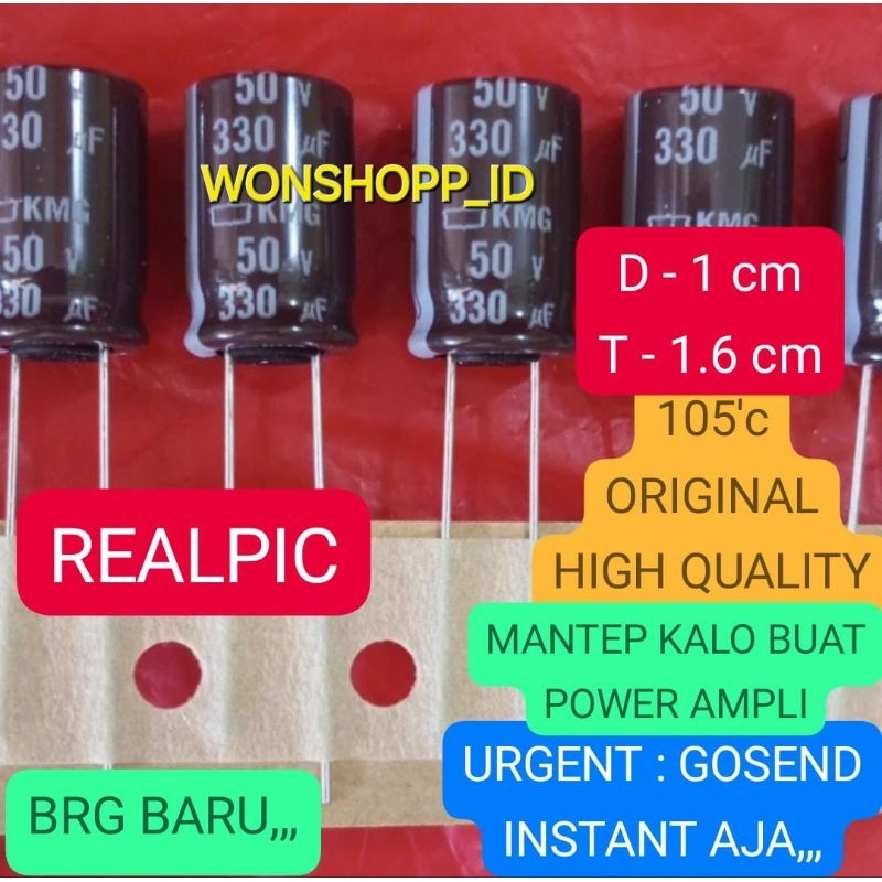 2pcs ORIGINAL RUBYCON 330uf 50v 330mk 50v 330mikro 330mikro50v 330mikro 330uf50330mk50v CAPASITOR KA