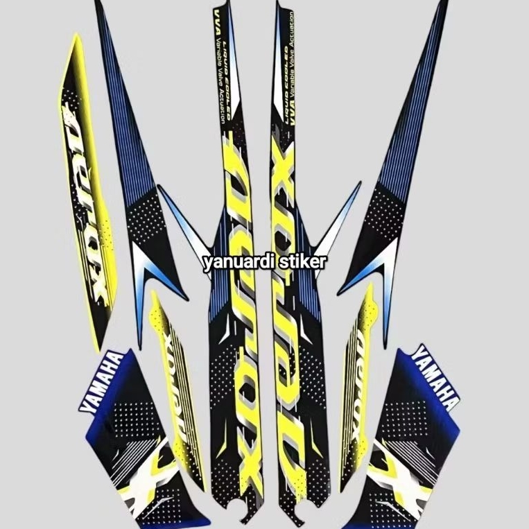 STRIPING STIKER AEROX NEW TAHUN 2022 BIRU KUNING AEROX VVA 2022 KUNING BIRU NEW