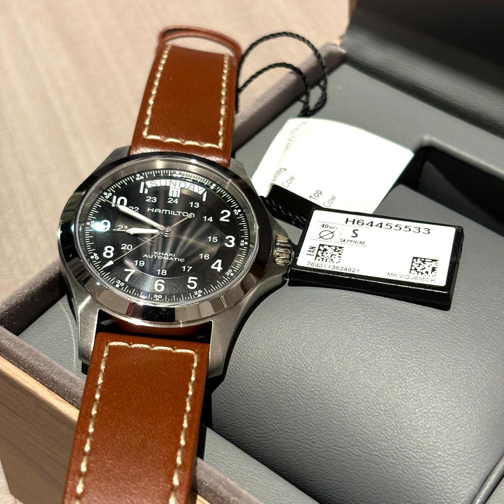 Hamilton Khaki King Automatic Leather Strap H64455533 Jam Tangan Hamilton Day Date