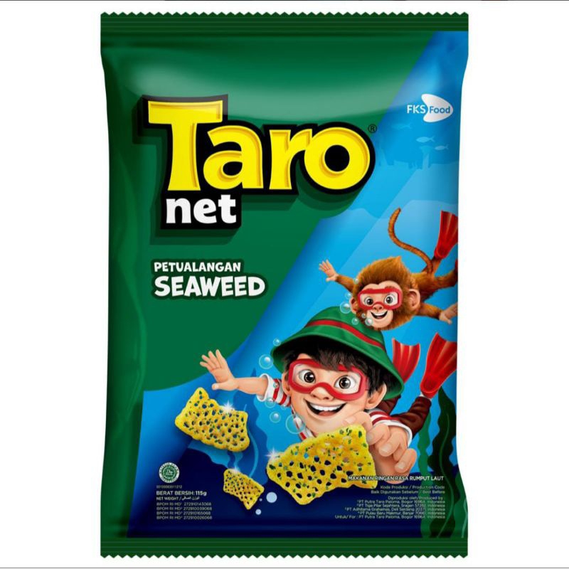 

[ 115 gram ] Cemilan Snack Taro net Makanan Ringan rasa Rumput Laut Petualangan Seaweed Harga 1 Bungkus