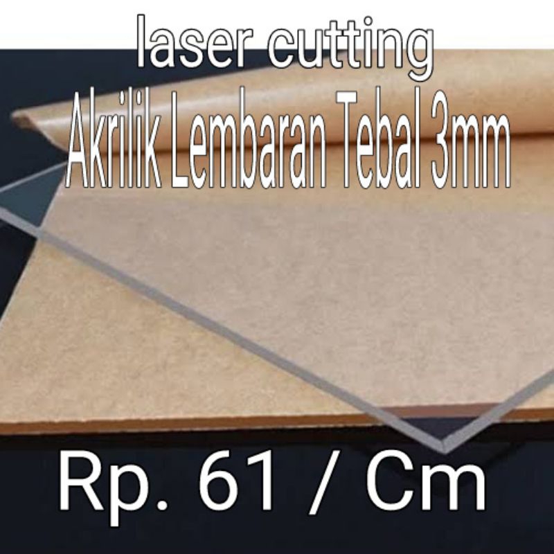 Akrilik bening 3 mm ecer