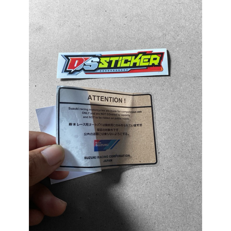 STIKER WARNING SUZUKI TRANSPARAN