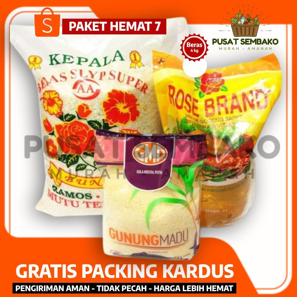 

PUSAT SEMBAKO MURAH HEMAT AMANAH - Paket 7 GRATIS PACKING KARDUS