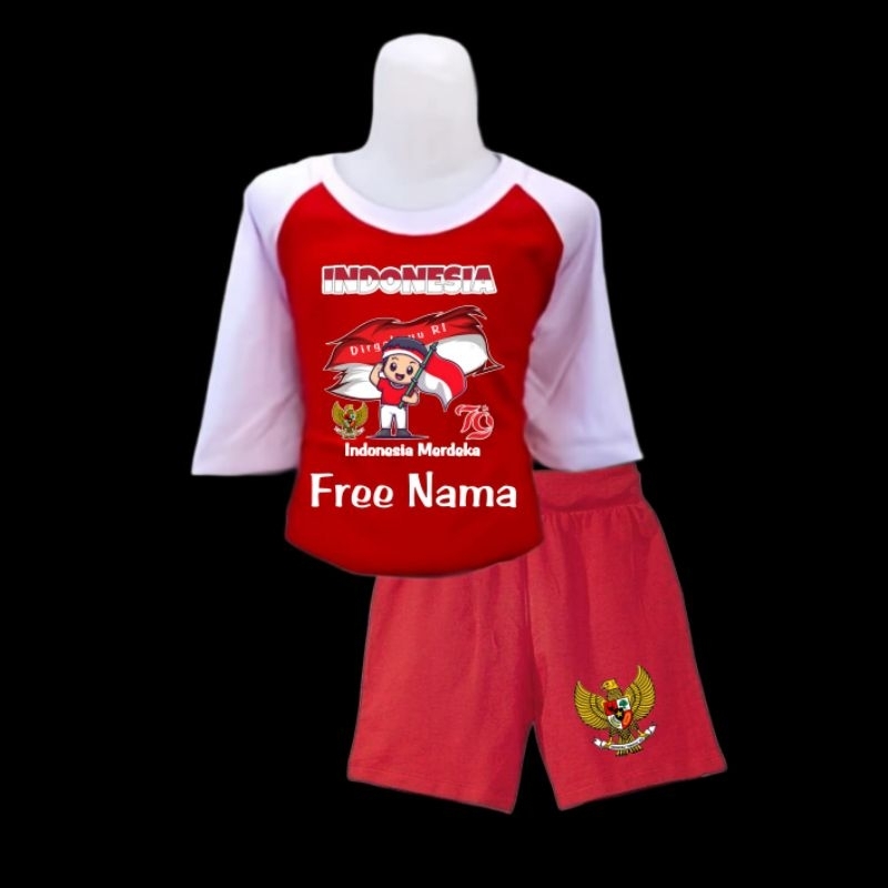 Kaos Anak 17 Agustus 2 warna merah putih