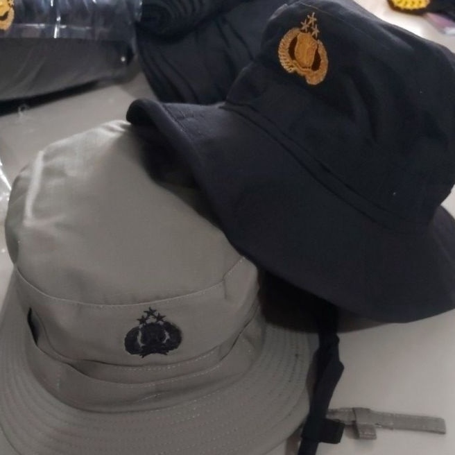 Wow TOPI RIMBA HIJAU COKLAT dan HITAM JATAH polri