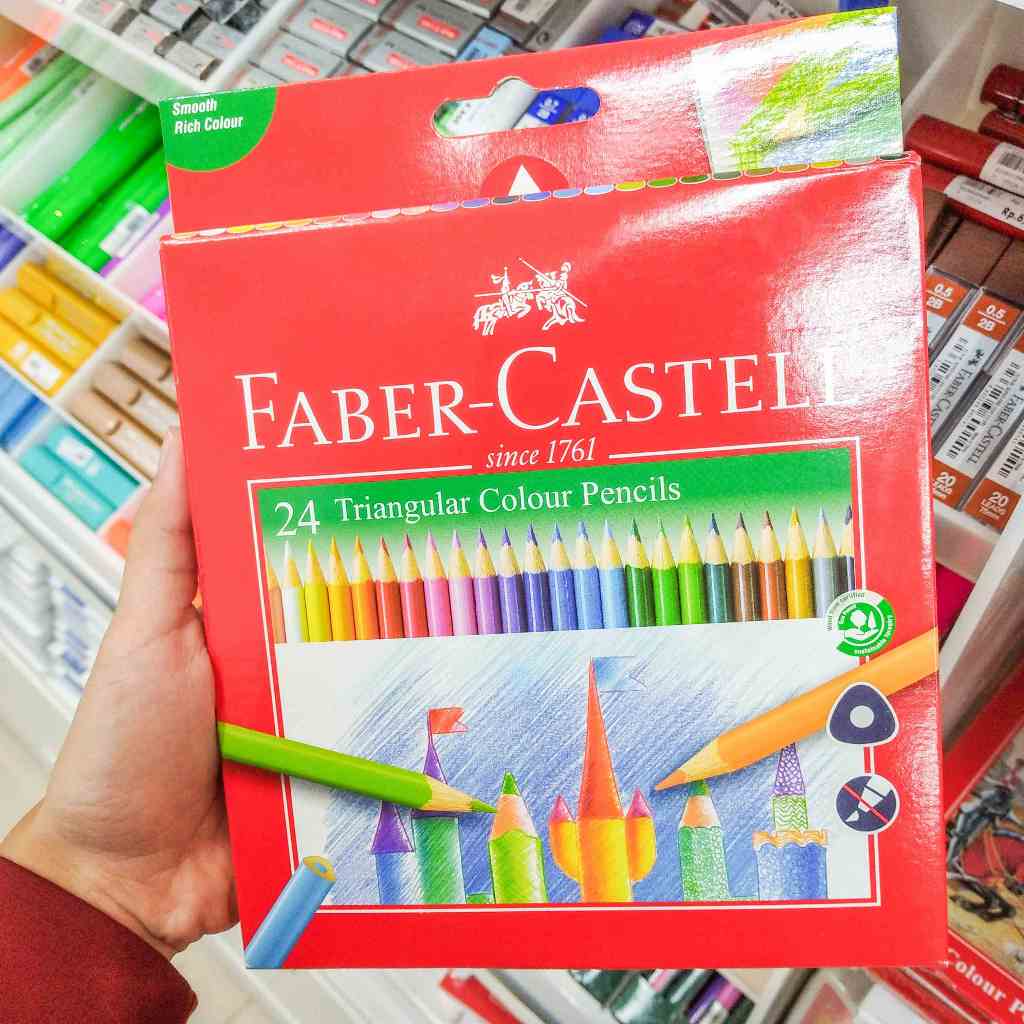 

FABER CASTELL 24 TRIANGULAR COLOUR PENCIL ALAT TULIS SEKOLAH STATIONERY HAMPERS SOUVENIR ULANG TAHUN ANAK