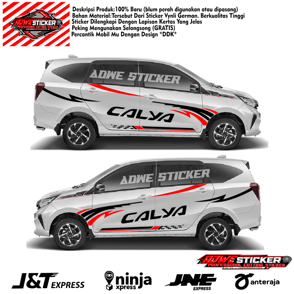 stiker calya sticker rush stiker cutting toyota avanza vios etios valco agya side body