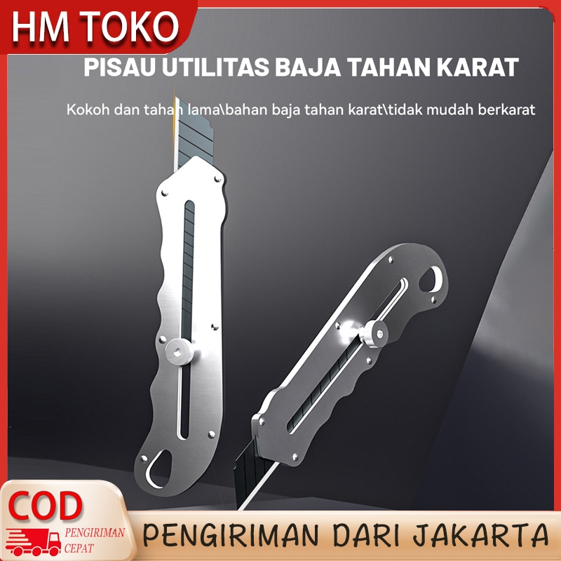 

HM TOKO Pisau Cutter Stanless Stainless 18mm Pisau Cutter Multi Fungsi