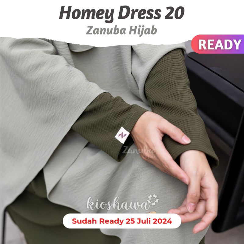 HOMEY DRESS VOL 20 Zanuba Hijab Official Jilbabsyarie . Gamis Daily Dress Knit Polos HD20 HD 20 Terb