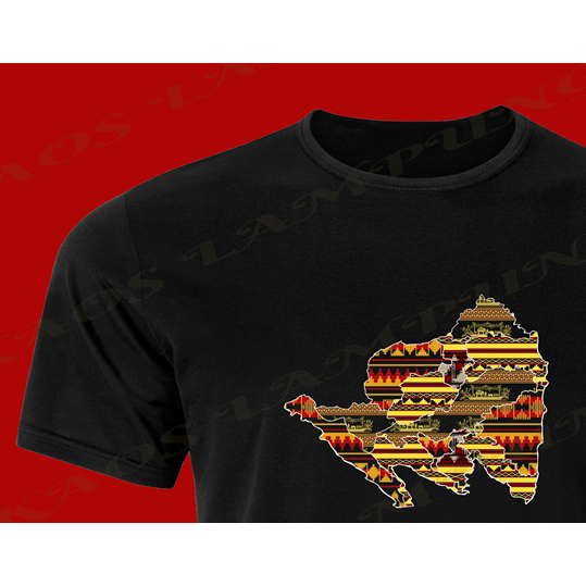 OLEH OLEH KHAS LAMPUNG KAOS SABLON MOTIF TAPIS PETA LAMPUNG II SOUVENIR KAOS SABLON LAMPUNG