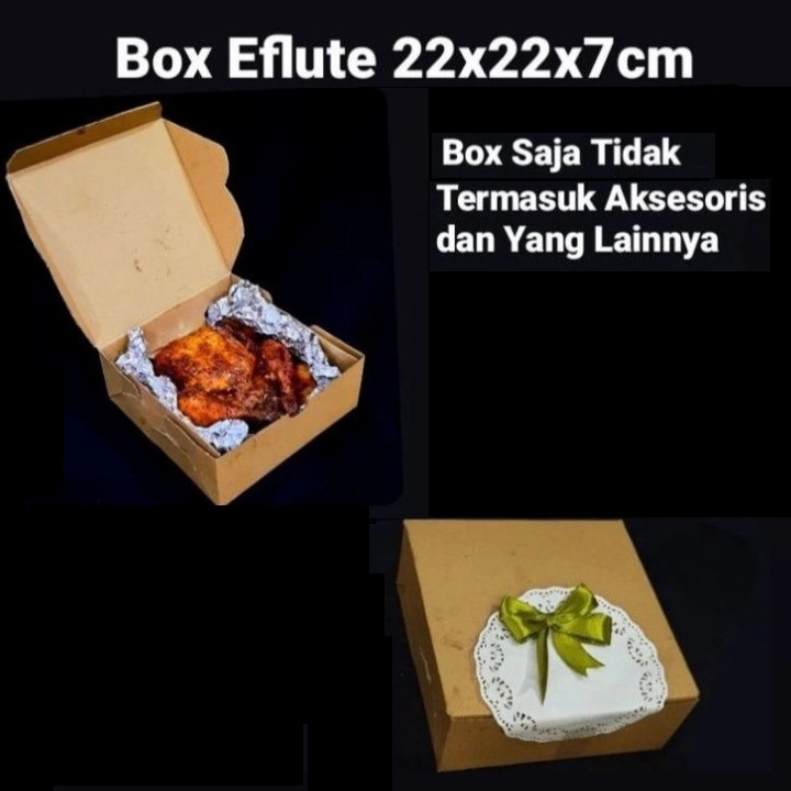 

(10pcs) Box Kemasan Makanan Berkat Nasi Ayam Bakat Dus Parcel Snack Eflute Ukuran 22x22x7cm