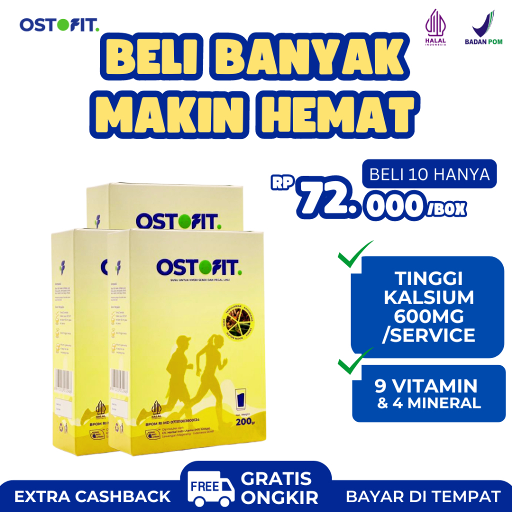 

OSTOFIT Super Hemat 10 Box Susu Herbal Mengatasi Nyeri Sendi Asam Urat Kolesterol Tanpa Efek Samping
