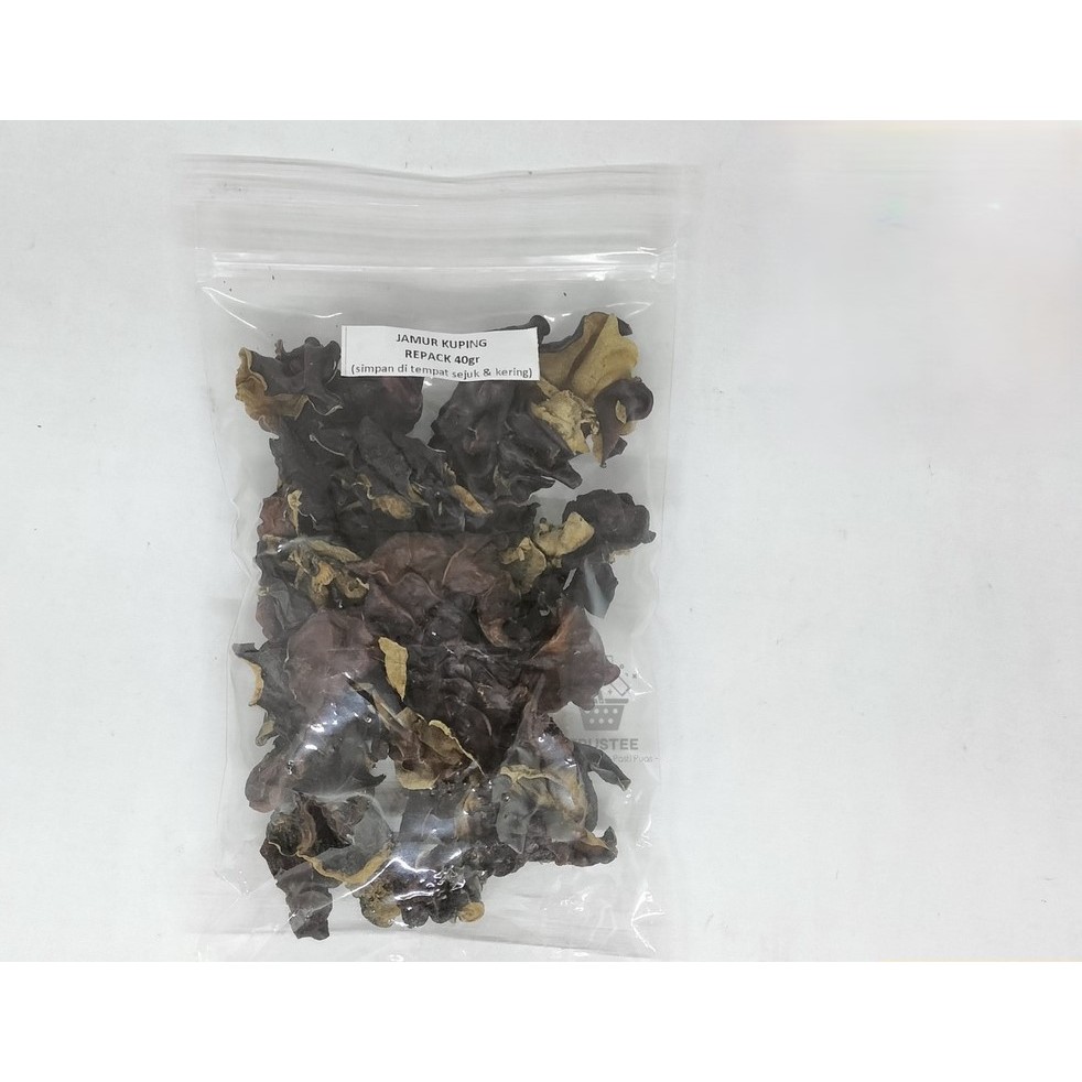 

Jamur Kuping Hitam Kering 40gr / Hei Mu Er / Dried Black Fungus