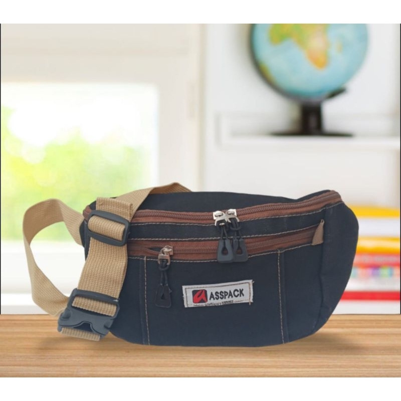 Tas Waistbag Kanvas Tas Slingbag Tas Premium tas slempang gaul tas distro bahan kanvas katun