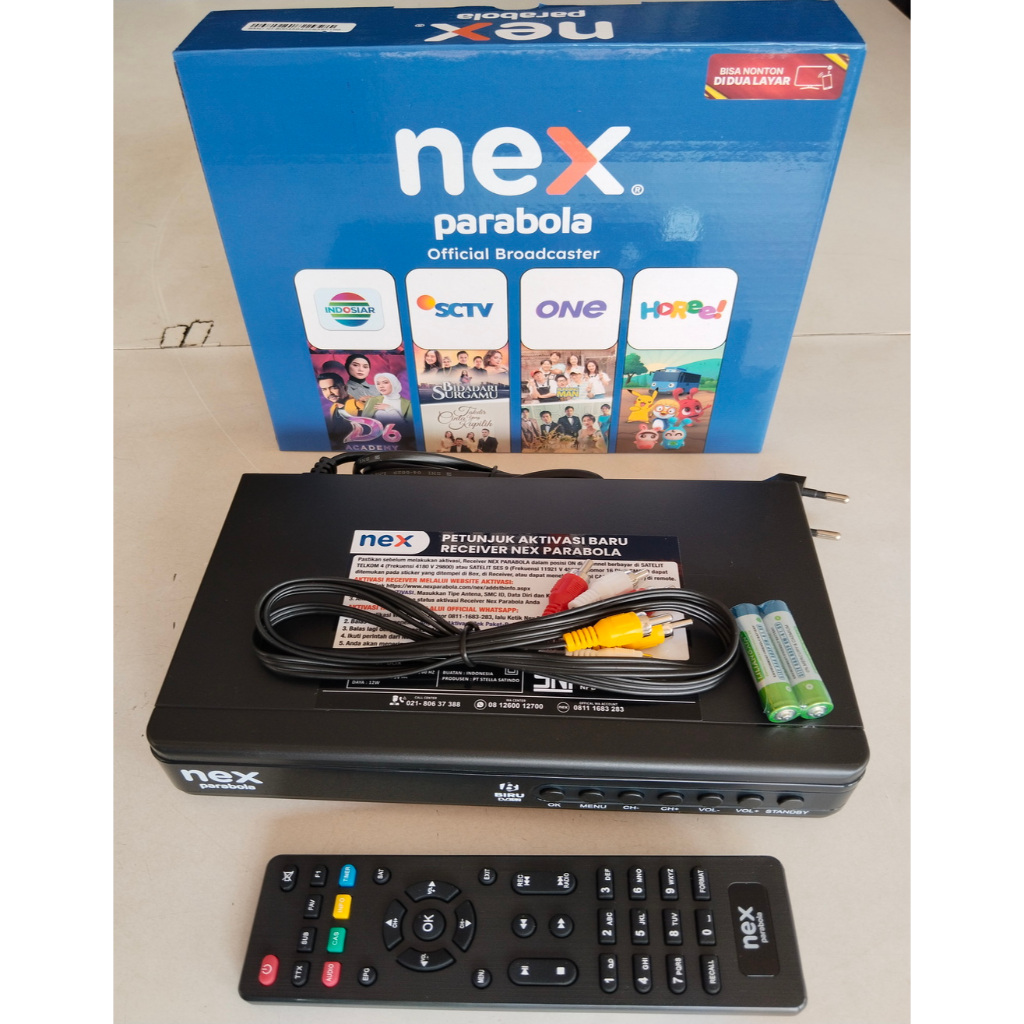 Nex Parabola Kotak BIRU Satellite Receiver Mpeg4 HD Gratis Tayangan Paket Diamond 1 bln & TV Nasiona