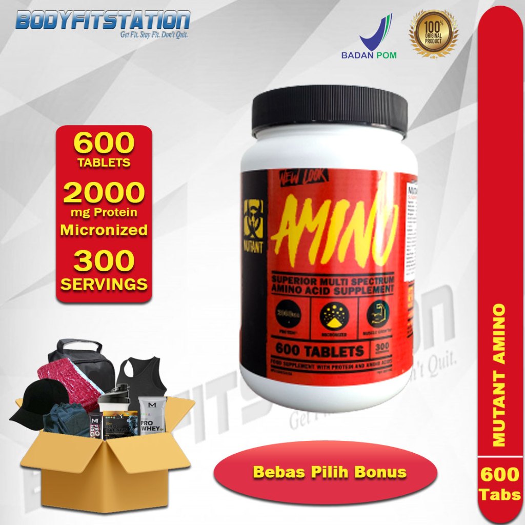 Mutant Amino 600 Tablets - Suplemen Protein Tablet Fitness Import Gym bodyfit bodyfitstation