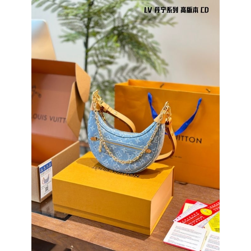 Tas *LV* Louis.Vuitton Loop Nano Denim Chain Shoulder Bag Tas Selempang Wanita Tas Wanita ‘’LV‘’ Imp