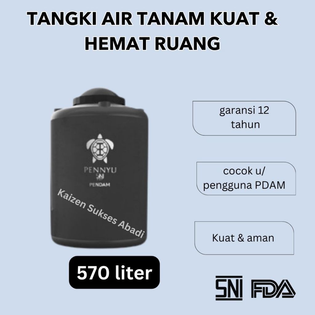 tangki toren tandon air bawah rumah tanam pendam underground u ground u-ground plastik pennyu penyu 