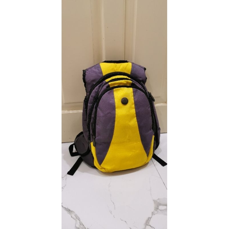 Tas ransel merk Beverly Hills POLO.CLUB motif kuning Abu-abu.