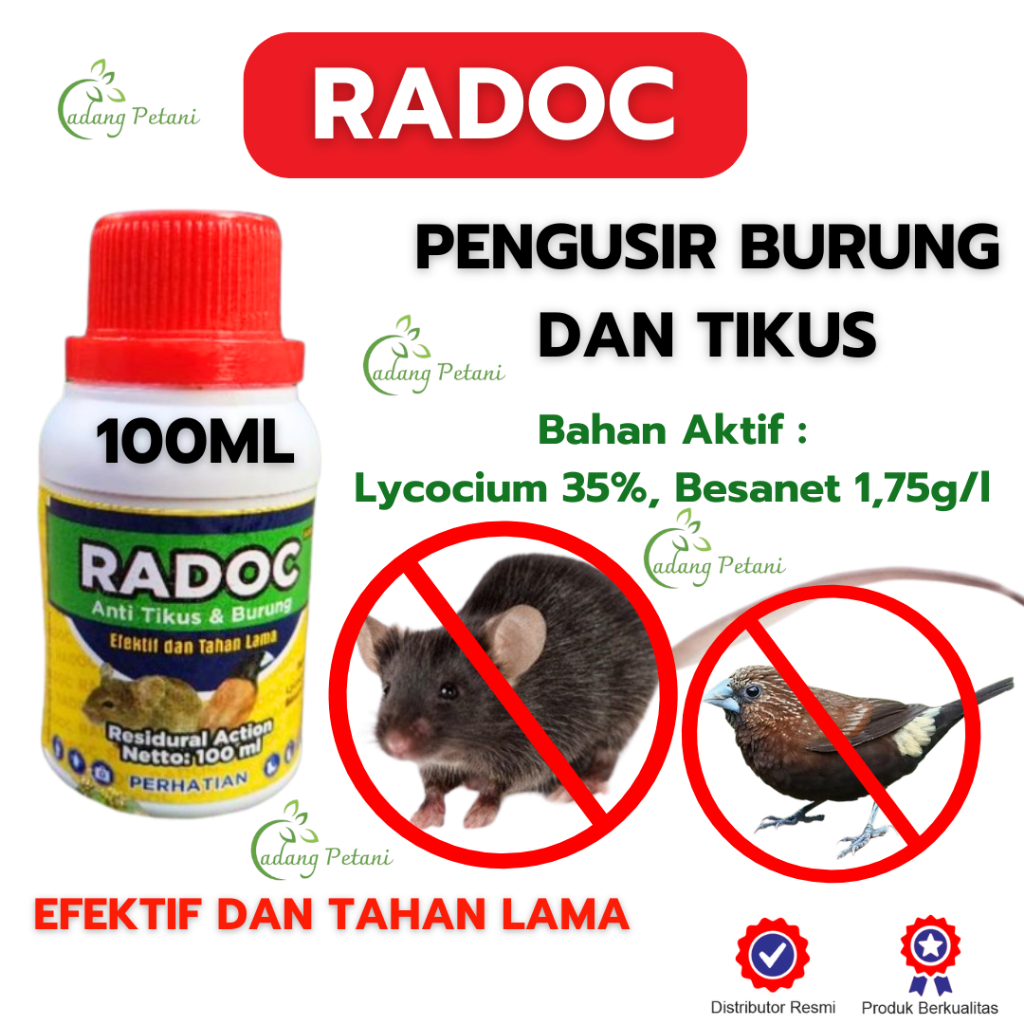 Radoc Pestisida Rodentisida Racun Obat obt Cair Pengusir Tikus Sawah Ampuh 100% Anti Burung Semprot 