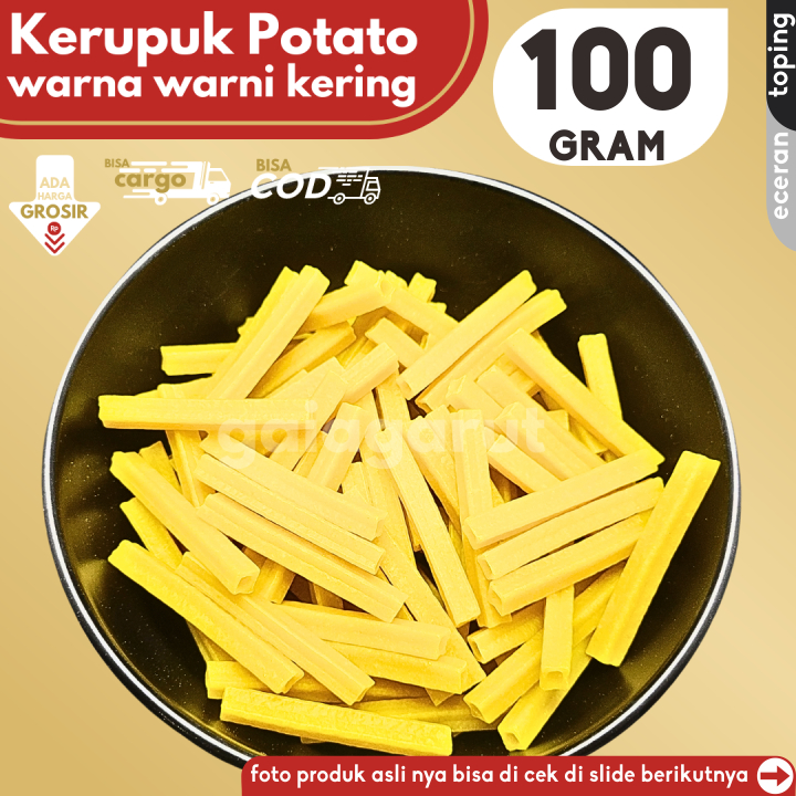 

Kerupuk Potato Kentang 100g Bahan Seblak by GG (Bisa COD/Grosir/Kargo)