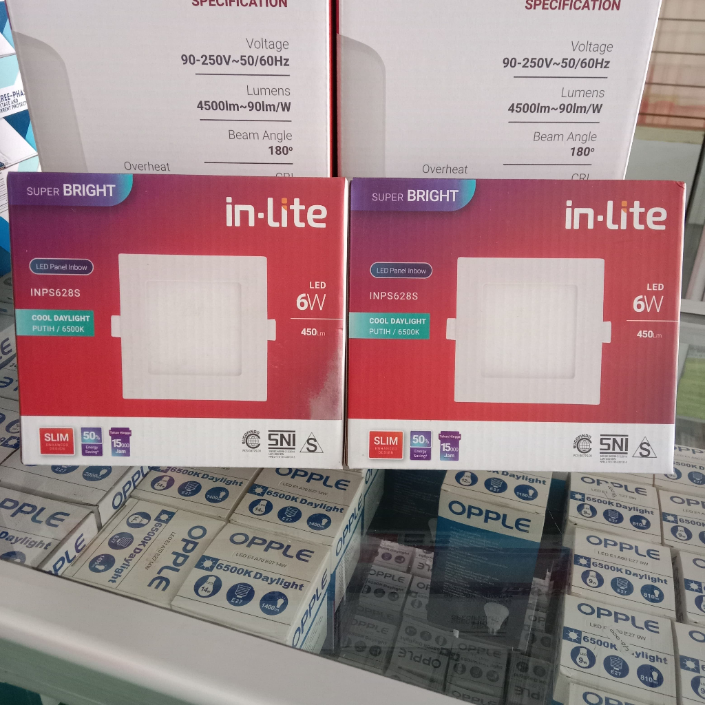 in-Lite LED Lampu Panel Inbow INSS626S - Kotak - 6 Watt