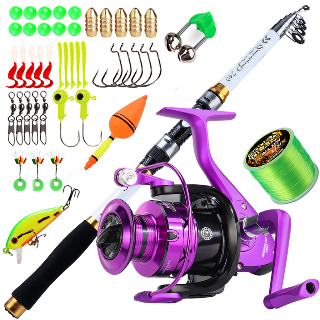 Best seller Pancing Set 1.8M-3.0M Joran Pancing Kaca Serat Teleskopik joran pancing laut dan 5.2:1